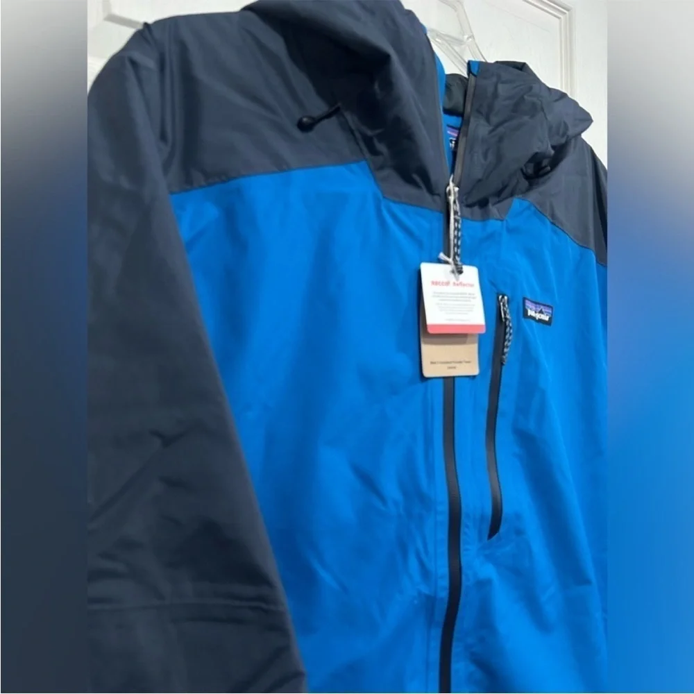 Patagonia Men's Large Insulated Powder Town Snow Jacket Ski Snowboard Blue NWT - Picture 2 of 8